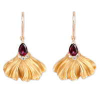 Earrings Magerit Gea Folia, yellow gold, diamonds, agate Earrings Magerit Gea Folia, yellow gold, diamonds, agate