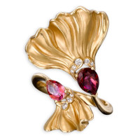 Magerit Gea Folia ring, yellow gold, diamonds, agate, topaz Magerit Gea Folia ring, yellow gold, diamonds, agate, topaz