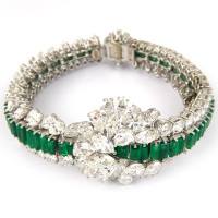Gaspari bracelet, white gold, diamonds, emeralds