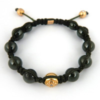 Shamballa bracelet, gold, ceramics Shamballa bracelet, gold, ceramics