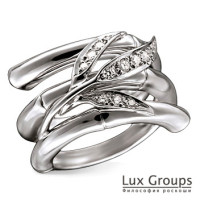 Carrera y Carrera Bambu Zen ring, white gold, diamonds Carrera y Carrera Bambu Zen ring, white gold, diamonds