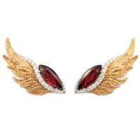 Earrings Magerit Hechizo Armonia, yellow gold, diamonds, pomegranate Earrings Magerit Hechizo Armonia, yellow gold, diamonds, pomegranate