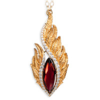 Pendant Magerit Hechizo Armonia, yellow gold, diamonds, pomegranate Pendant Magerit Hechizo Armonia, yellow gold, diamonds, pomegranate
