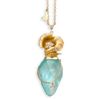 Pendant Magerit Hechizo Esencia Belleza, yellow gold, diamonds, agate Pendant Magerit Hechizo Esencia Belleza, yellow gold, diamonds, agate