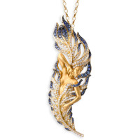 Pendant Magerit Hechizo Odette, yellow gold, diamonds, sapphires Pendant Magerit Hechizo Odette, yellow gold, diamonds, sapphires