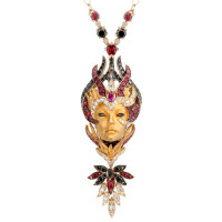 Pendant Magerit Hechizo Odile, yellow gold, diamonds, rubies Pendant Magerit Hechizo Odile, yellow gold, diamonds, rubies