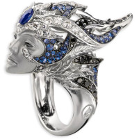 Ring Magerit Hechizo Odile, white gold, diamonds, sapphires Ring Magerit Hechizo Odile, white gold, diamonds, sapphires