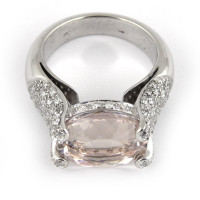 Crivelli ring, 750 white gold, beryl, diamonds