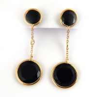 Giorgio Visconti earrings, 750 gold, onyx