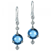 Pasquale Bruni Sissi earrings, white gold, diamonds, topazes Pasquale Bruni Sissi earrings, white gold, diamonds, topazes