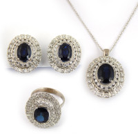 Damiani set, white gold, diamonds, sapphires Damiani set, white gold, diamonds, sapphires