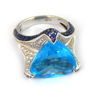 Staurino Fratelli ring, white gold, diamonds, sapphires Staurino Fratelli ring, white gold, diamonds, sapphires