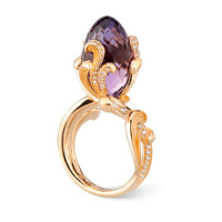 Carrera y Carrera Universo ring, yellow gold, diamonds, amethyst Carrera y Carrera Universo ring, yellow gold, diamonds, amethyst
