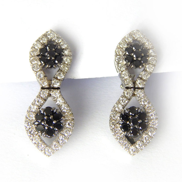 Staurino Fratelli earrings, white gold, black, white diamonds Staurino Fratelli earrings, white gold, black, white diamonds