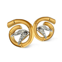 Carrera y Carrera Bambu Tao Mini Earrings, white, yellow gold, diamonds Carrera y Carrera Bambu Tao Mini Earrings, white, yellow gold, diamonds