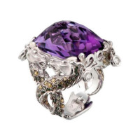 Carrera Y Carrera Circulos de Fuego ring, diamonds, amethyst, garnet Carrera Y Carrera Circulos de Fuego ring, diamonds, amethyst, garnet