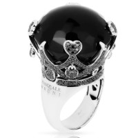 Pasquale Bruni ring, white gold, black diamonds, obsidian Pasquale Bruni ring, white gold, black diamonds, obsidian