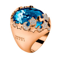Pasquale Bruni ring, yellow gold, diamonds, aquamarine Pasquale Bruni ring, yellow gold, diamonds, aquamarine