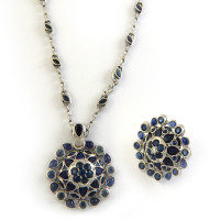 Zancan set, white gold, sapphires, diamonds Zancan set, white gold, sapphires, diamonds