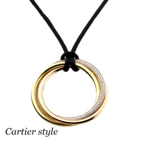 Cartier Trinity pendant, three colors gold, diamonds Cartier Trinity pendant, three colors gold, diamonds