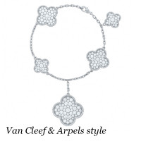 Bransoletka Van Cleef &amp; Arpels Magic Alhambra, białe złoto, diamenty