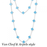 Van Cleef & Arpels Alhambra necklace, white gold, turquoise Van Cleef & Arpels Alhambra necklace, white gold, turquoise