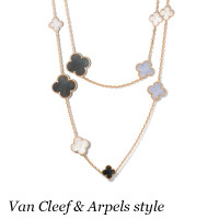 Van Cleef & Arpels Alhambra Necklace, yellow gold, onyx, mother of pearl Van Cleef & Arpels Alhambra Necklace, yellow gold, onyx, mother of pearl