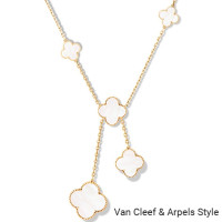Van Cleef & Arpels Magic Alhambra style necklace, yellow gold, mother of pearl