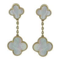 Van Cleef & Arpels earrings, yellow gold, mother of pearl