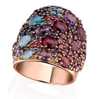 Pasquale Bruni Mandala ring, rose gold, precious stones Pasquale Bruni Mandala ring, rose gold, precious stones