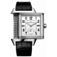 Jaeger LeCoultre watches Jaeger LeCoultre Reverso Squadra Hometime (SS / Silver / Leather) Jaeger LeCoultre watches Jaeger LeCoultre Reverso Squadra Hometime (SS / Silver / Leather)