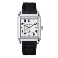 Jaeger LeCoultre watches Jaeger LeCoultre Reverso Squadra Hometime (SS / Silver / Rubber) Jaeger LeCoultre watches Jaeger LeCoultre Reverso Squadra Hometime (SS / Silver / Rubber)