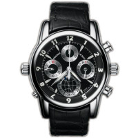 Maurice Lacroix zegarki Chrono Globe (SS / czarny / skórzany) Maurice Lacroix zegarki Chrono Globe (SS / czarny / skórzany)