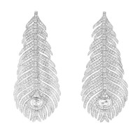 Boucheron Plume de Paon earrings, white gold, diamonds Boucheron Plume de Paon earrings, white gold, diamonds