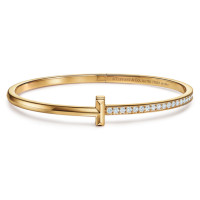 Tiffany & Co. Tiffany T bracelet, yellow gold, diamonds Tiffany & Co. Tiffany T bracelet, yellow gold, diamonds