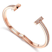 Tiffany & Co. Tiffany T bracelet, rose gold, diamonds Tiffany & Co. Tiffany T bracelet, rose gold, diamonds