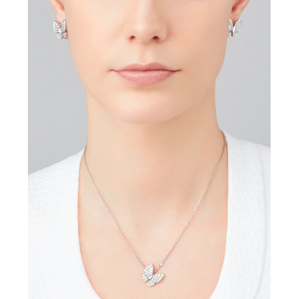 Van Cleef & Arpels Two Butterfly earrings, white gold, diamonds Van Cleef & Arpels Two Butterfly earrings, white gold, diamonds