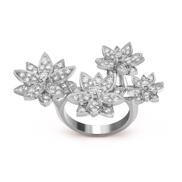 Van Cleef & Arpels Lotus ring, white gold, diamonds Van Cleef & Arpels Lotus ring, white gold, diamonds
