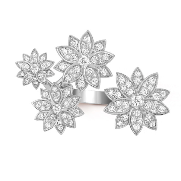 Van Cleef & Arpels Lotus ring, white gold, diamonds Van Cleef & Arpels Lotus ring, white gold, diamonds