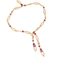 Bvlgari Elisia necklace, yellow gold, diamonds, amethysts, tourmalines Bvlgari Elisia necklace, yellow gold, diamonds, amethysts, tourmalines