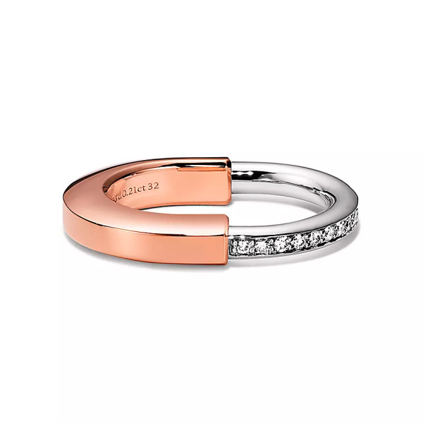 Tiffany Lock ring, white, rose gold and diamonds Tiffany Lock ring, white, rose gold and diamonds