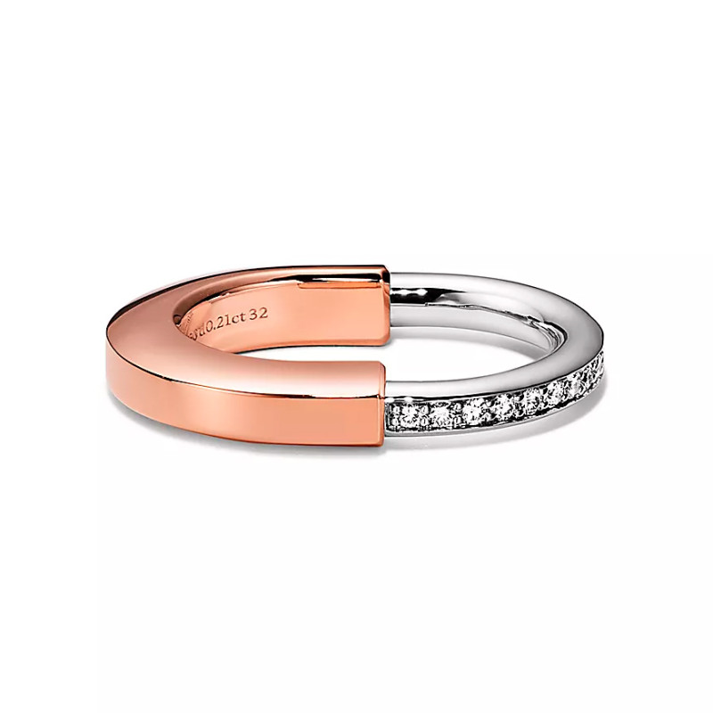 Tiffany Lock ring, white, rose gold and diamonds Tiffany Lock ring, white, rose gold and diamonds