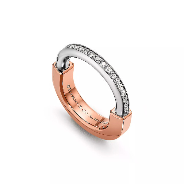 Tiffany Lock ring, white, rose gold and diamonds Tiffany Lock ring, white, rose gold and diamonds