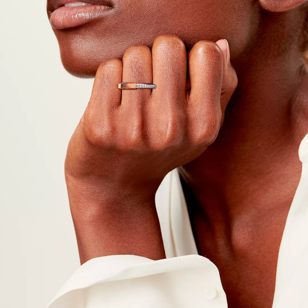 Tiffany Lock ring, white, rose gold and diamonds Tiffany Lock ring, white, rose gold and diamonds