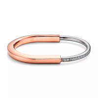Tiffany Lock bracelet, white, rose gold and diamonds