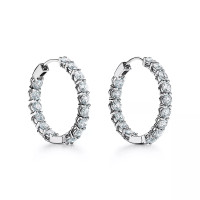 Tiffany & Co Hoop earrings in platinum and diamonds Tiffany & Co Hoop earrings in platinum and diamonds