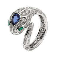 Bvlgari Serpenti ring, white gold, diamonds, sapphire, emeralds Bvlgari Serpenti ring, white gold, diamonds, sapphire, emeralds