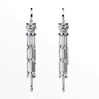 Panthère de Cartier earrings, white gold, diamonds, emeralds, onyx Panthère de Cartier earrings, white gold, diamonds, emeralds, onyx