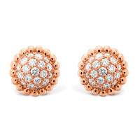 Van Cleef & Arpels Perlee earrings, rose gold, diamonds Van Cleef & Arpels Perlee earrings, rose gold, diamonds