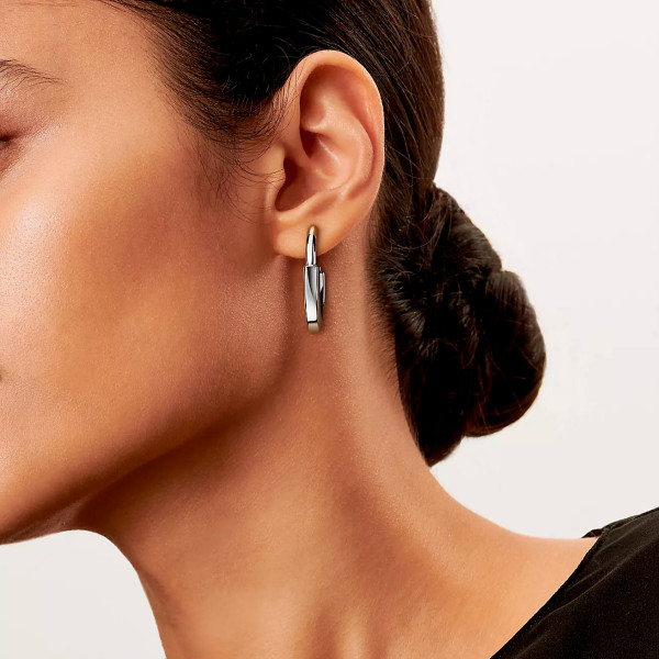 Tiffany Lock earrings, white gold Tiffany Lock earrings, white gold